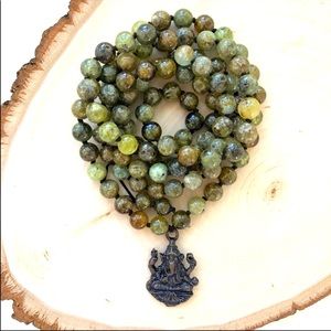 Green garnet mala necklace